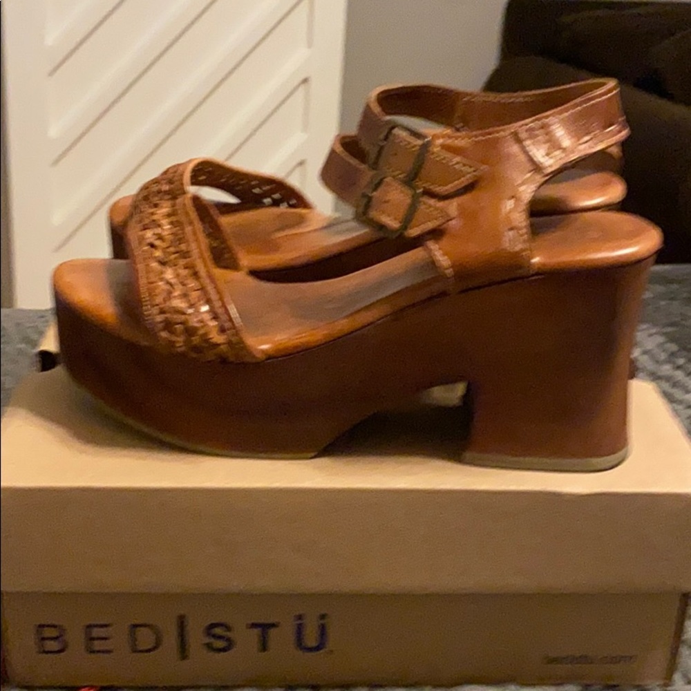 Bed Stu Kenya platforms 11 dip dye cognac with box